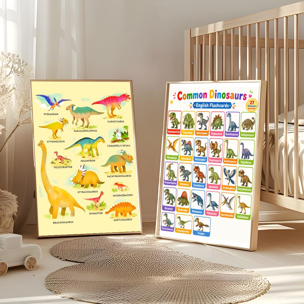 ملصق جداري تعليمي بتصميم ديناص - مراجعة Kids Education Name وسعره
